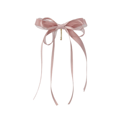 ヘアカフ ダブル ロング リボン シアー カラー