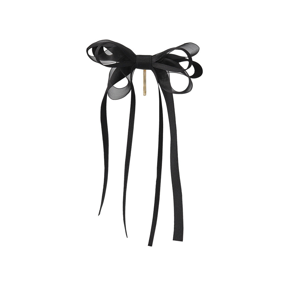 ヘアカフ ダブル ロング リボン シアー カラー