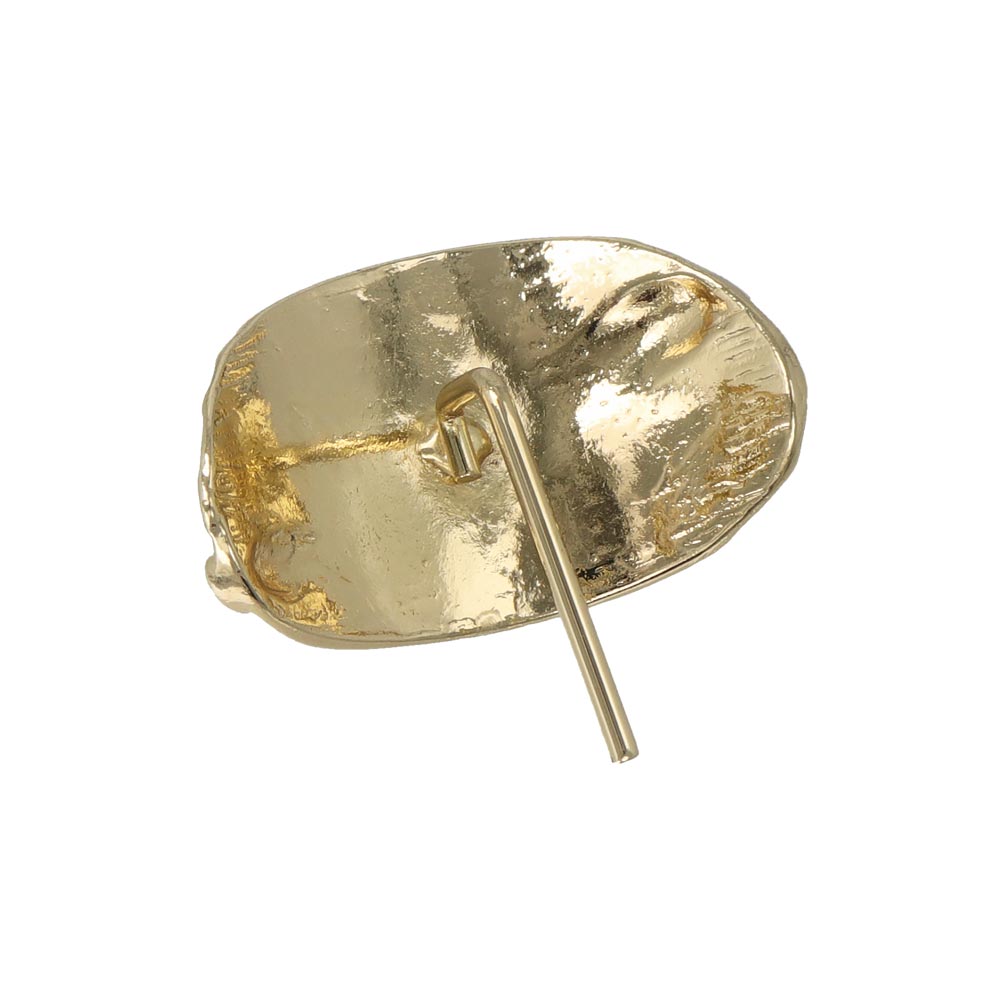 ヘアカフ メタル オーバル テクスチャ ビジュー パール