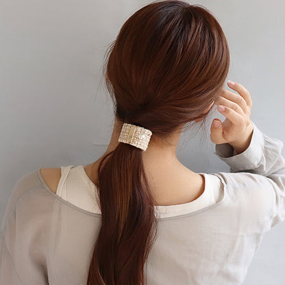 ヘアカフ クラップカフ ツイード風 ポイント パール