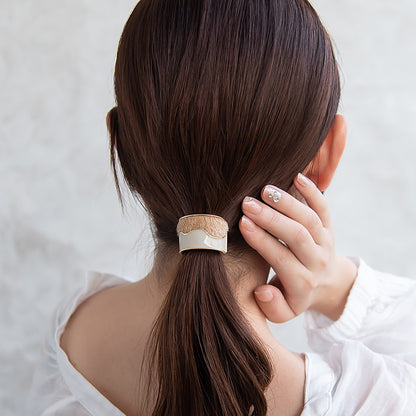 ヘアカフ ハラコ風 カラー ハーフ ウェーブ ライン レクタングル