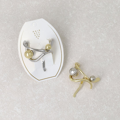 ヘアカフ メタル ボール カーブ ライン クロス コンビカラー