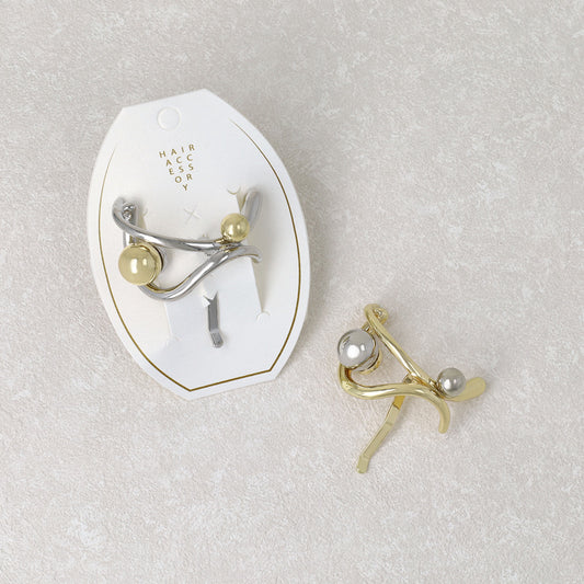 ヘアカフ メタル ボール カーブ ライン クロス コンビカラー