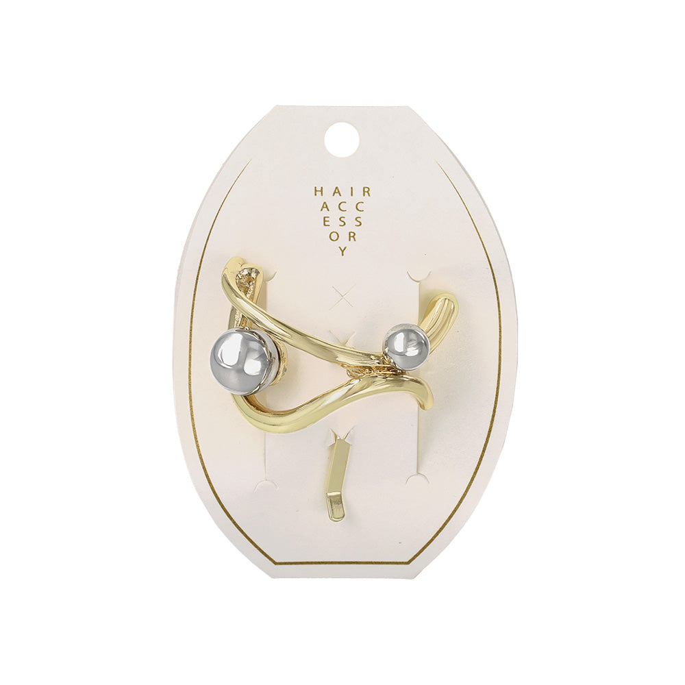 ヘアカフ メタル ボール カーブ ライン クロス コンビカラー