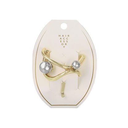 ヘアカフ メタル ボール カーブ ライン クロス コンビカラー