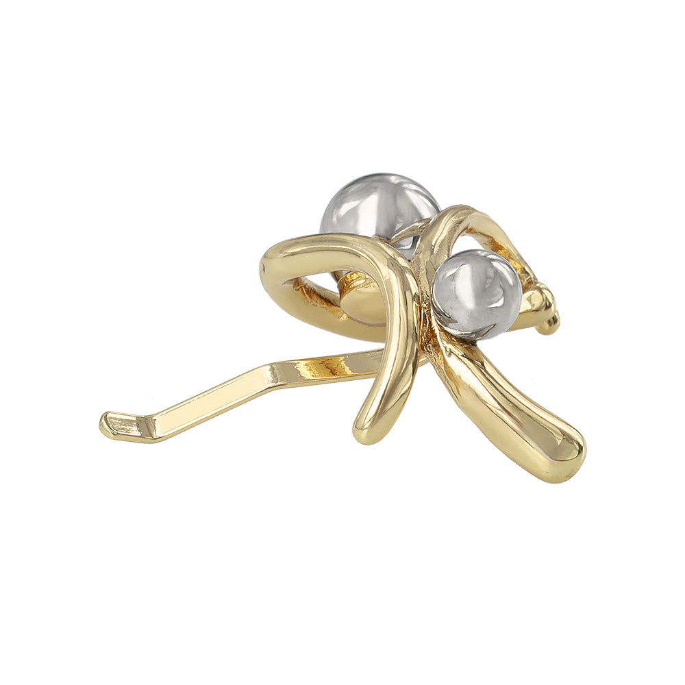 ヘアカフ メタル ボール カーブ ライン クロス コンビカラー