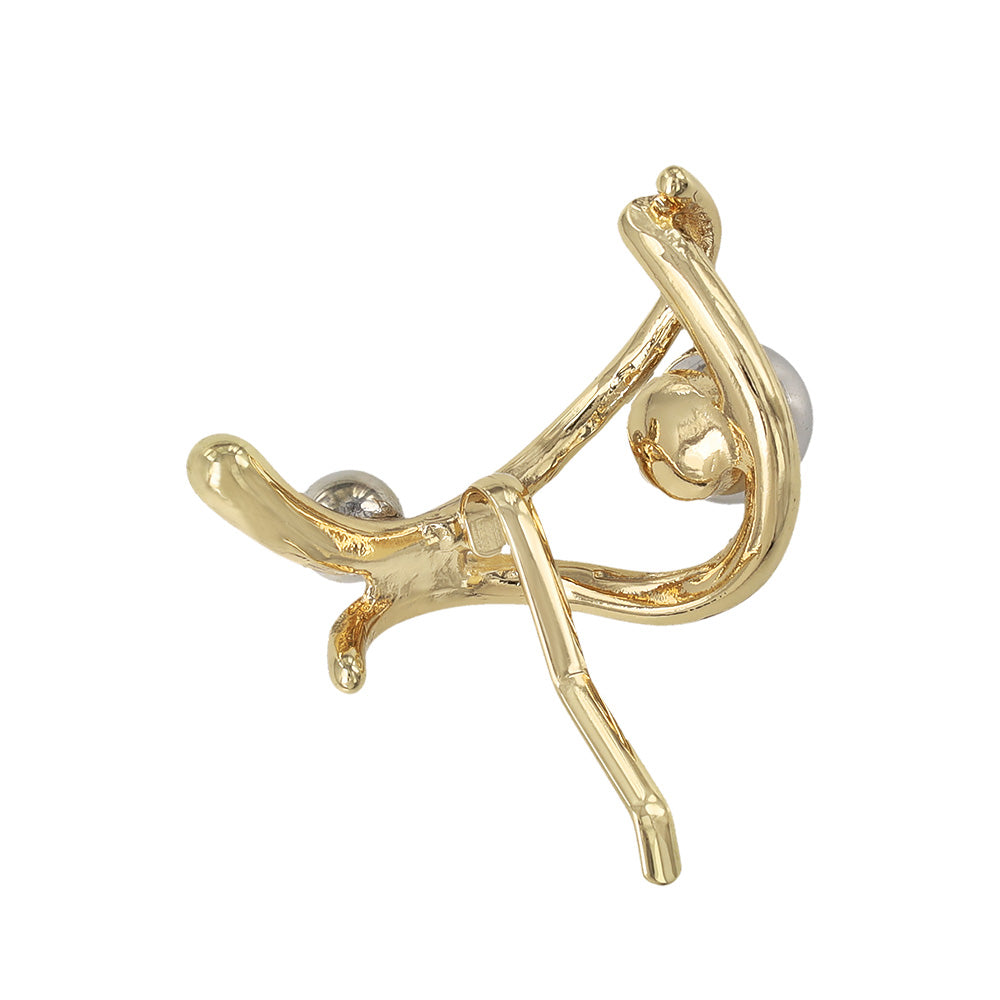 ヘアカフ メタル ボール カーブ ライン クロス コンビカラー