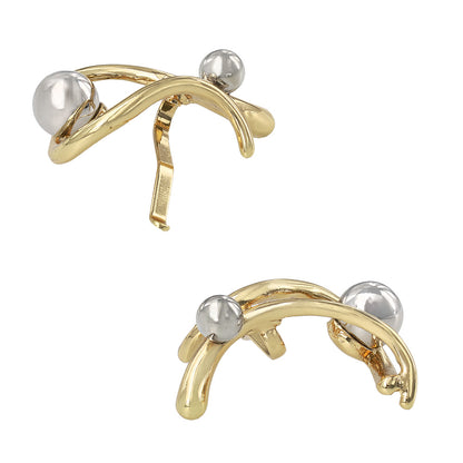 ヘアカフ メタル ボール カーブ ライン クロス コンビカラー