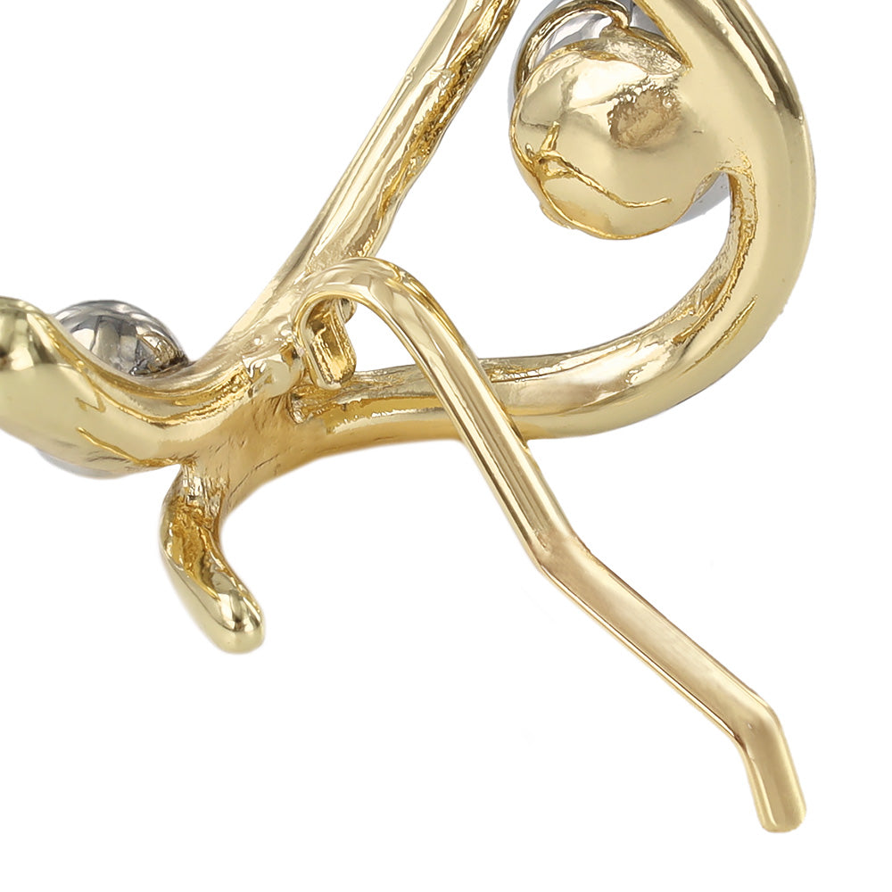 ヘアカフ メタル ボール カーブ ライン クロス コンビカラー