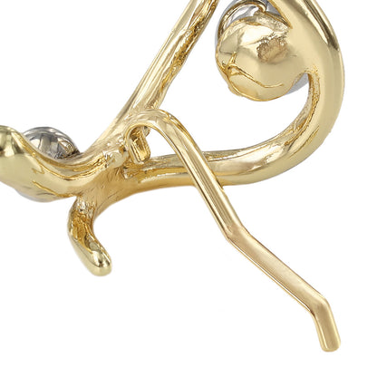 ヘアカフ メタル ボール カーブ ライン クロス コンビカラー