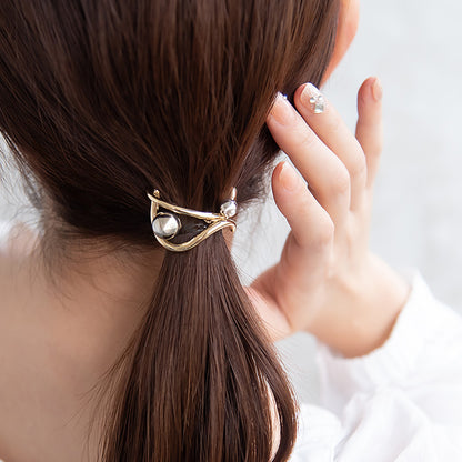ヘアカフ メタル ボール カーブ ライン クロス コンビカラー