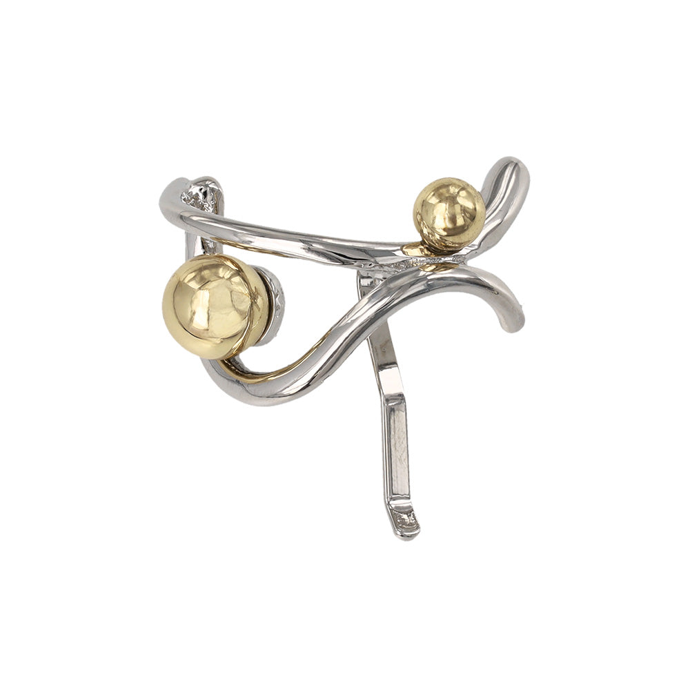 ヘアカフ メタル ボール カーブ ライン クロス コンビカラー