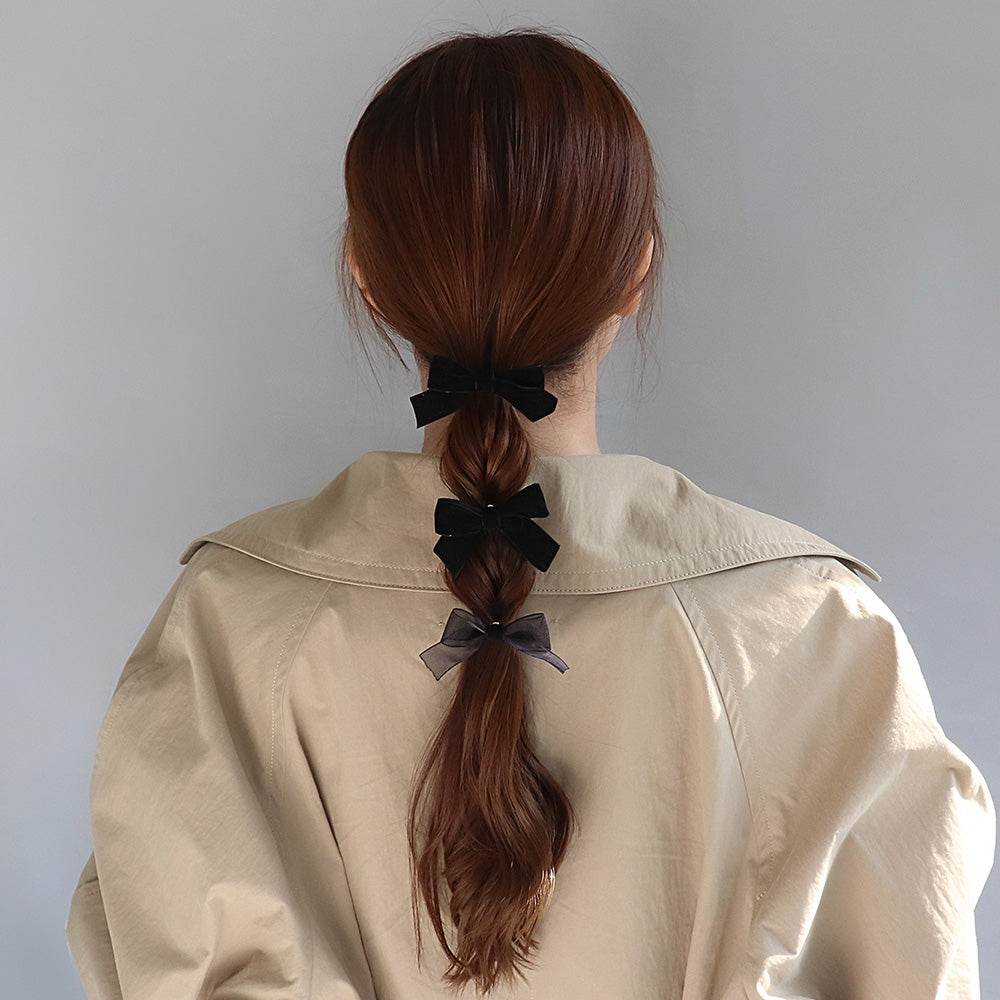 ヘアカフ ミニセットカフ ベロア リボン 3個セット