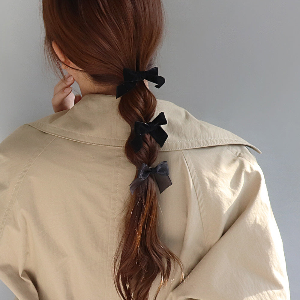 ヘアカフ ミニセットカフ ベロア リボン 3個セット