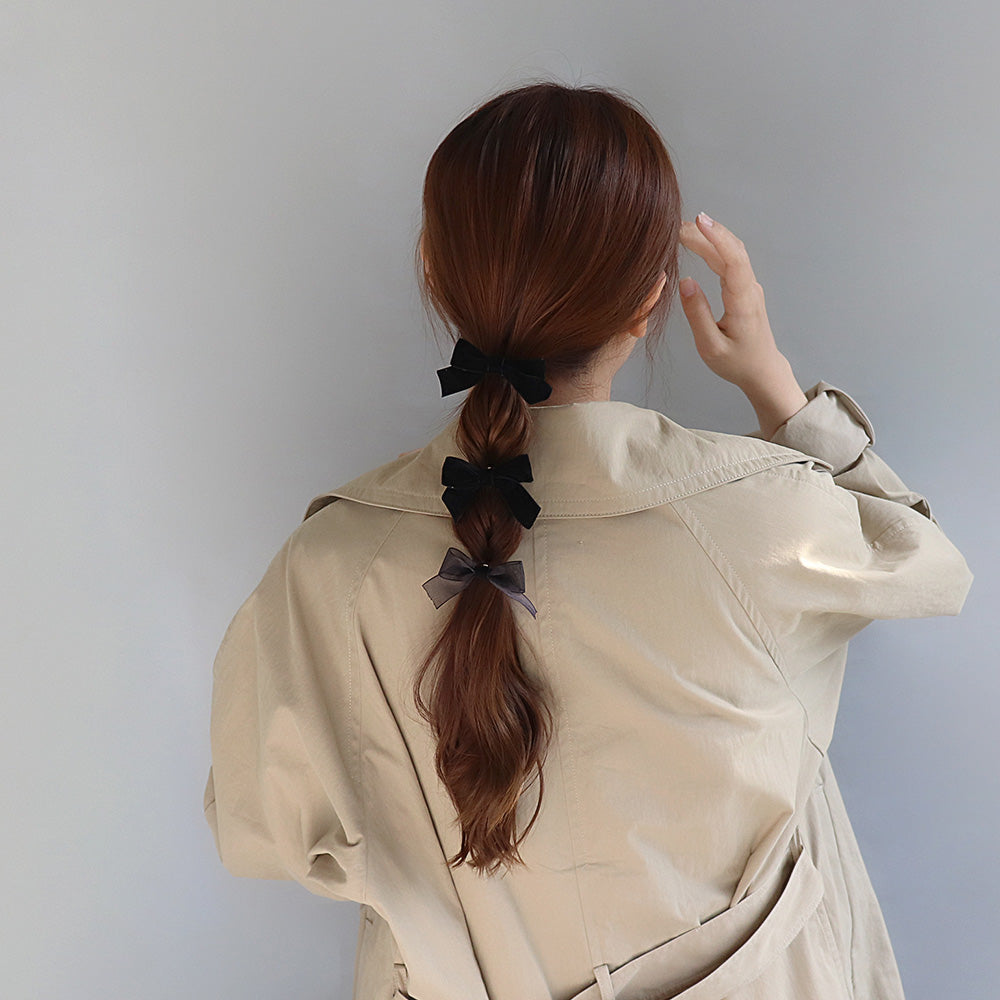 ヘアカフ ミニセットカフ ベロア リボン 3個セット