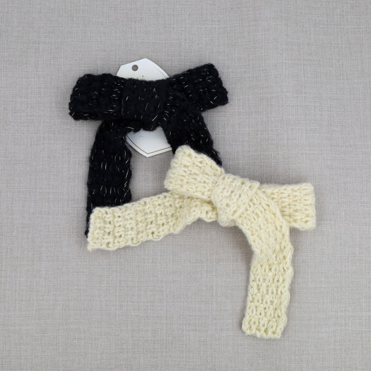 ヘアカフ 毛糸編み リボン