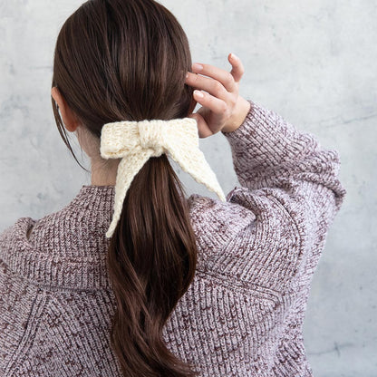 ヘアカフ 毛糸編み リボン