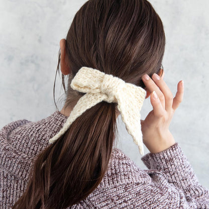 ヘアカフ 毛糸編み リボン
