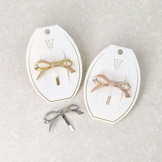 ヘアカフ メタル カラー アシンメトリー スリム リボン