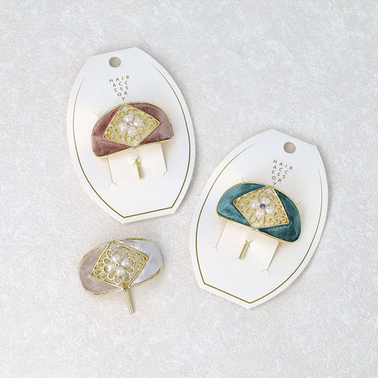 ヘアカフ ベロア カラー パール 透かし