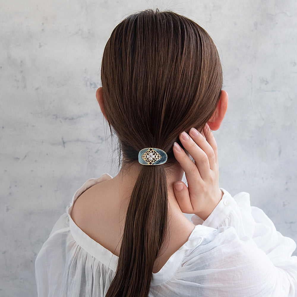 ヘアカフ ベロア カラー パール 透かし