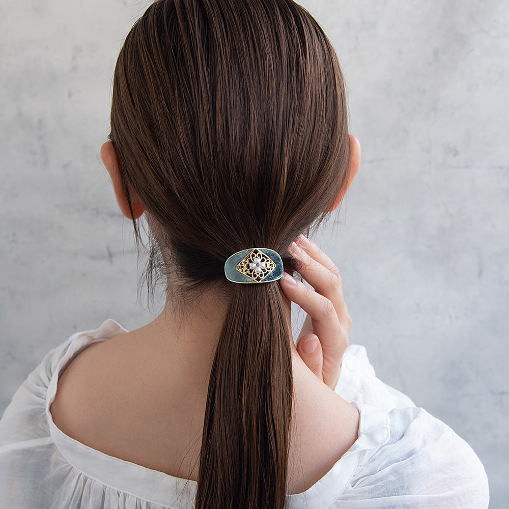 ヘアカフ ベロア カラー パール 透かし