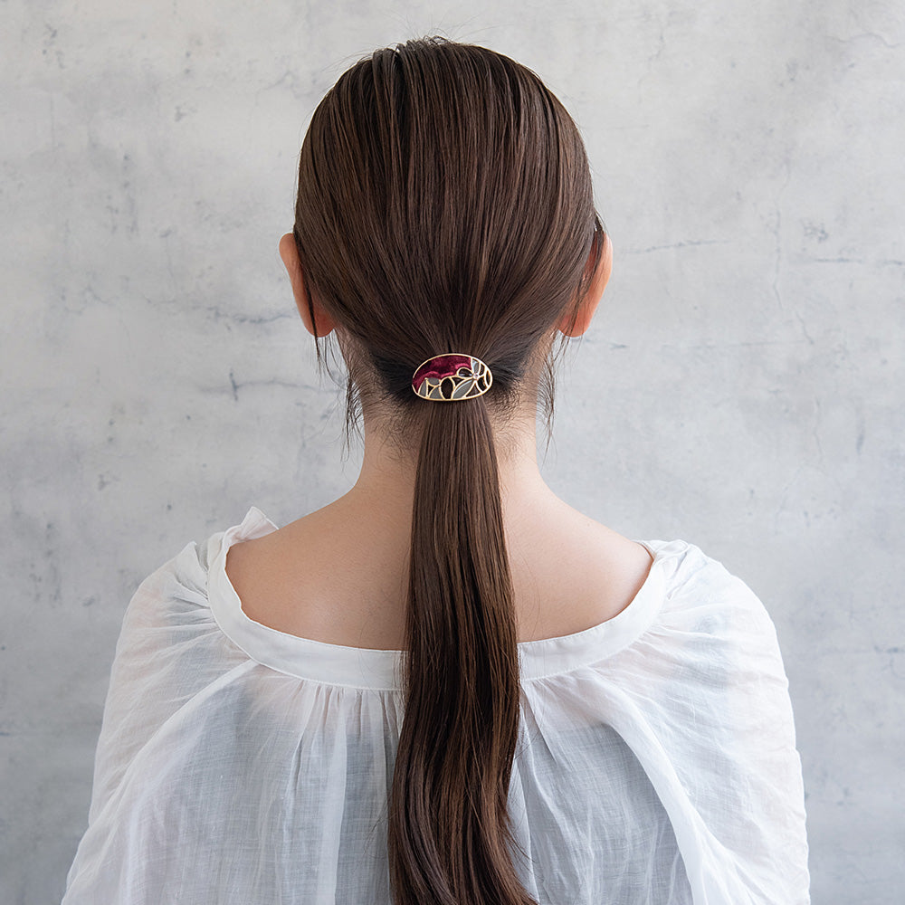 ヘアカフ ベロア カラー 透かし フラワー