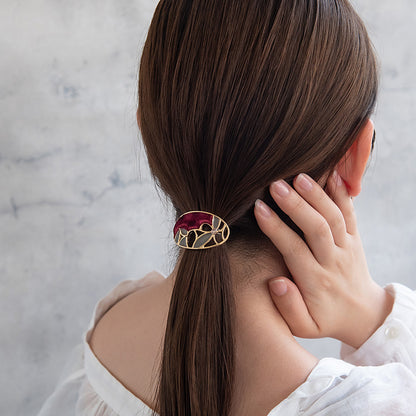 ヘアカフ ベロア カラー 透かし フラワー