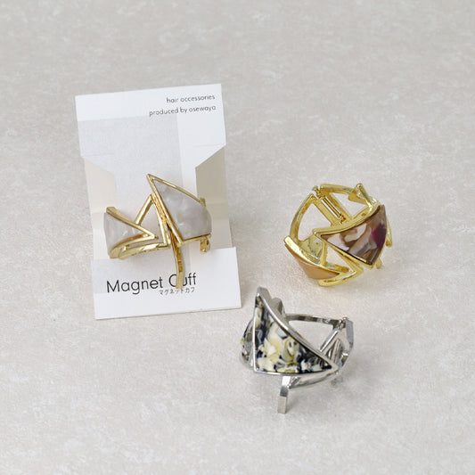 ヘアカフ マグネットカフ メタル マーブル カラー トライアングル