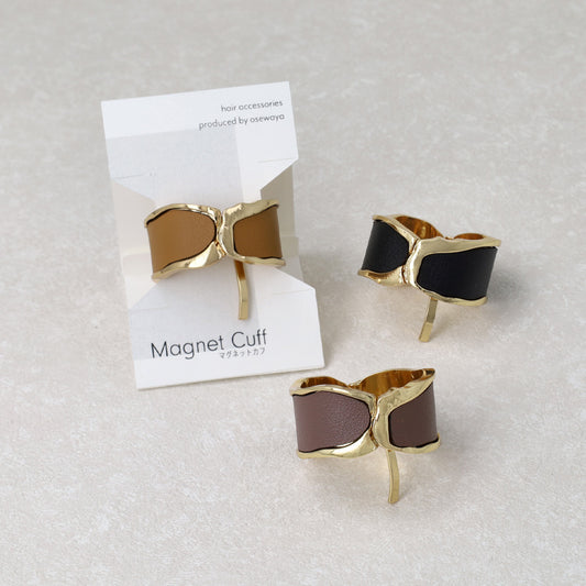 ヘアカフ マグネットカフ メタル フェイクレザー 合皮 ウェーブ