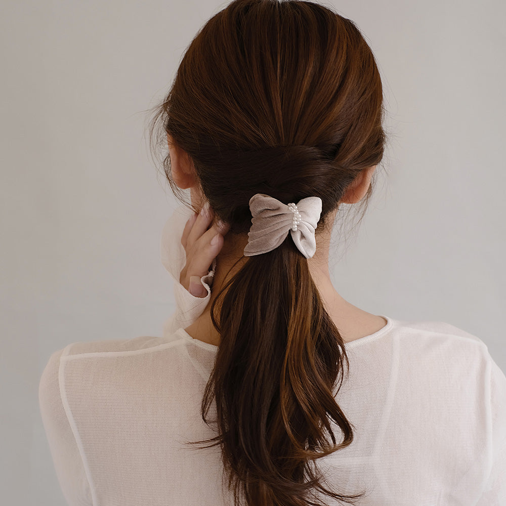 ヘアカフ クラップカフ ベロア パール