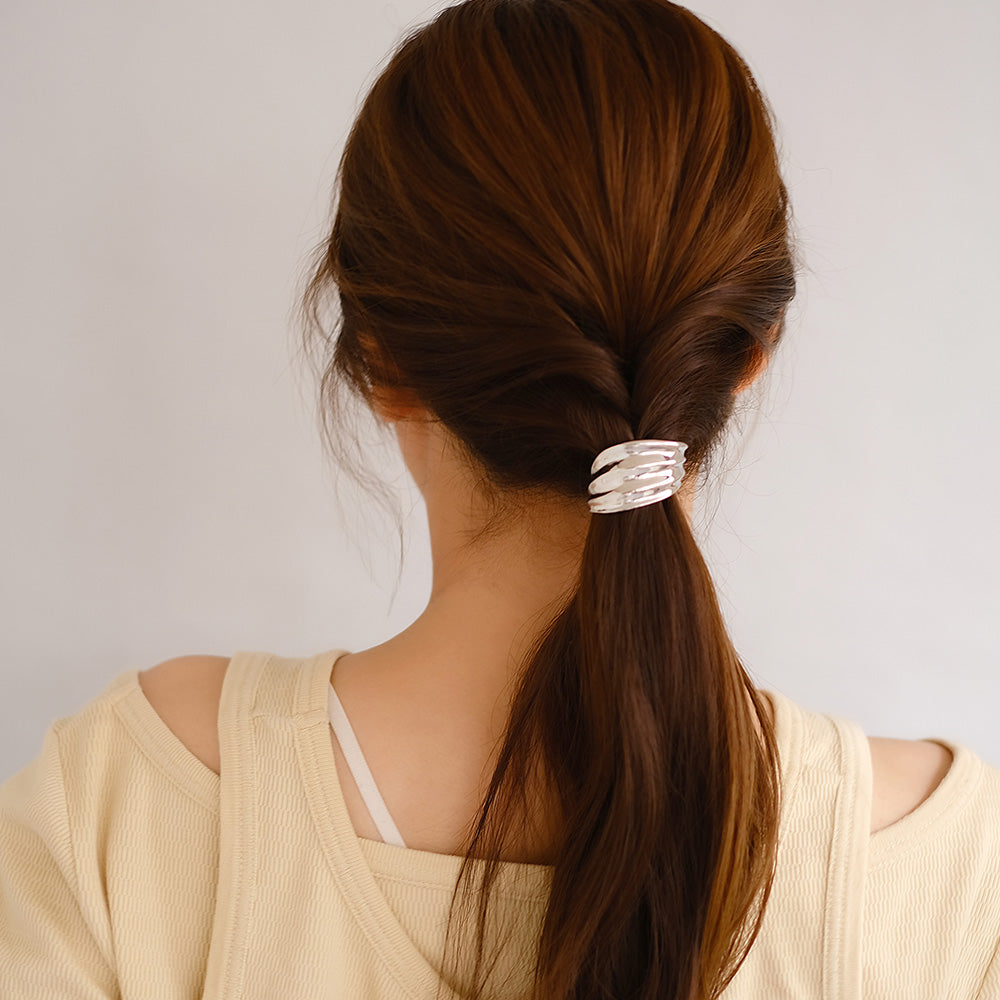 ヘアカフ 巻き込みカフ メタル ワイド プレート ライン