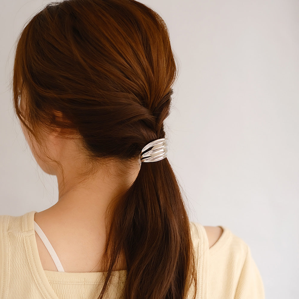 ヘアカフ 巻き込みカフ メタル ワイド プレート ライン