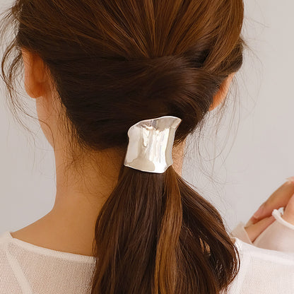 ヘアカフ 巻き込みカフ メタル ワイド プレート ウェーブ