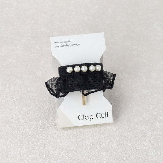 ヘアカフ クラップカフ チュールレース ベロア パール