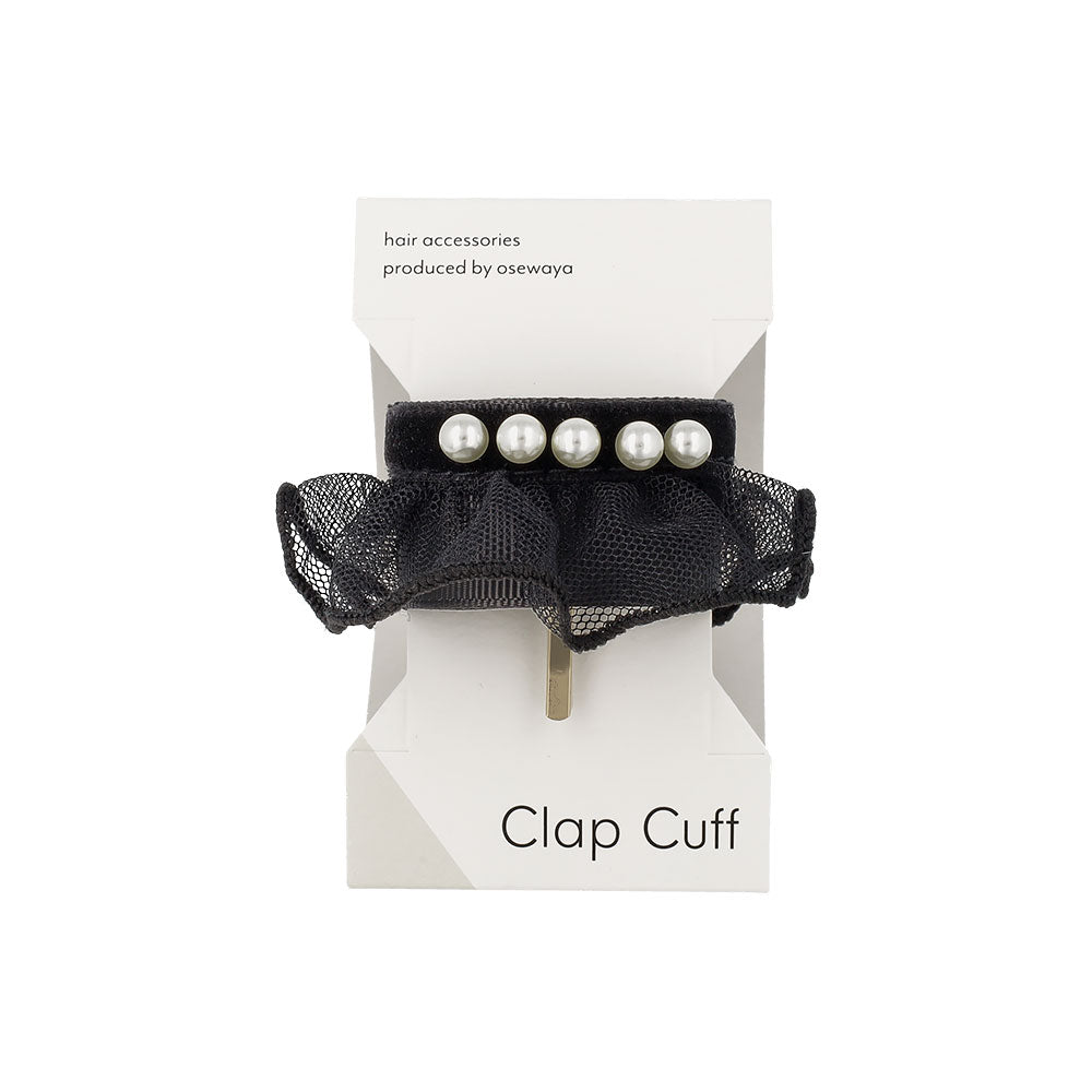 ヘアカフ クラップカフ チュールレース ベロア パール