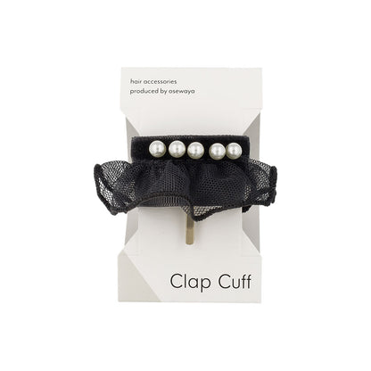 ヘアカフ クラップカフ チュールレース ベロア パール