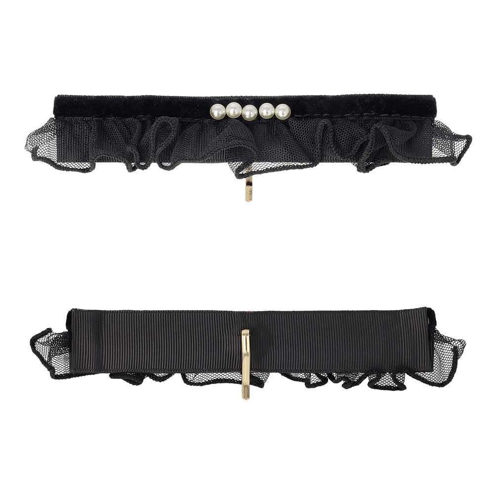 ヘアカフ クラップカフ チュールレース ベロア パール