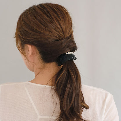 ヘアカフ クラップカフ チュールレース ベロア パール