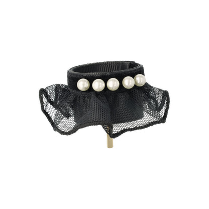 ヘアカフ クラップカフ チュールレース ベロア パール