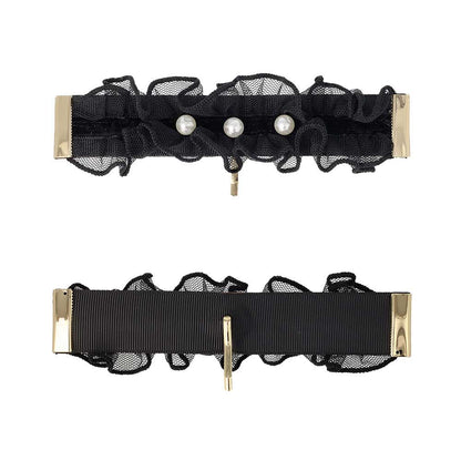 ヘアカフ クラップカフ チュールレース ベロア パール