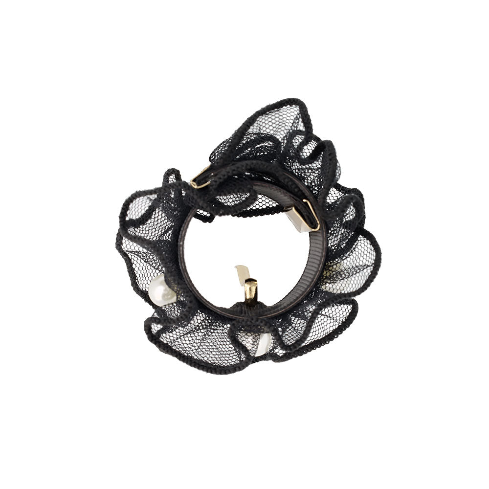 ヘアカフ クラップカフ チュールレース ベロア パール