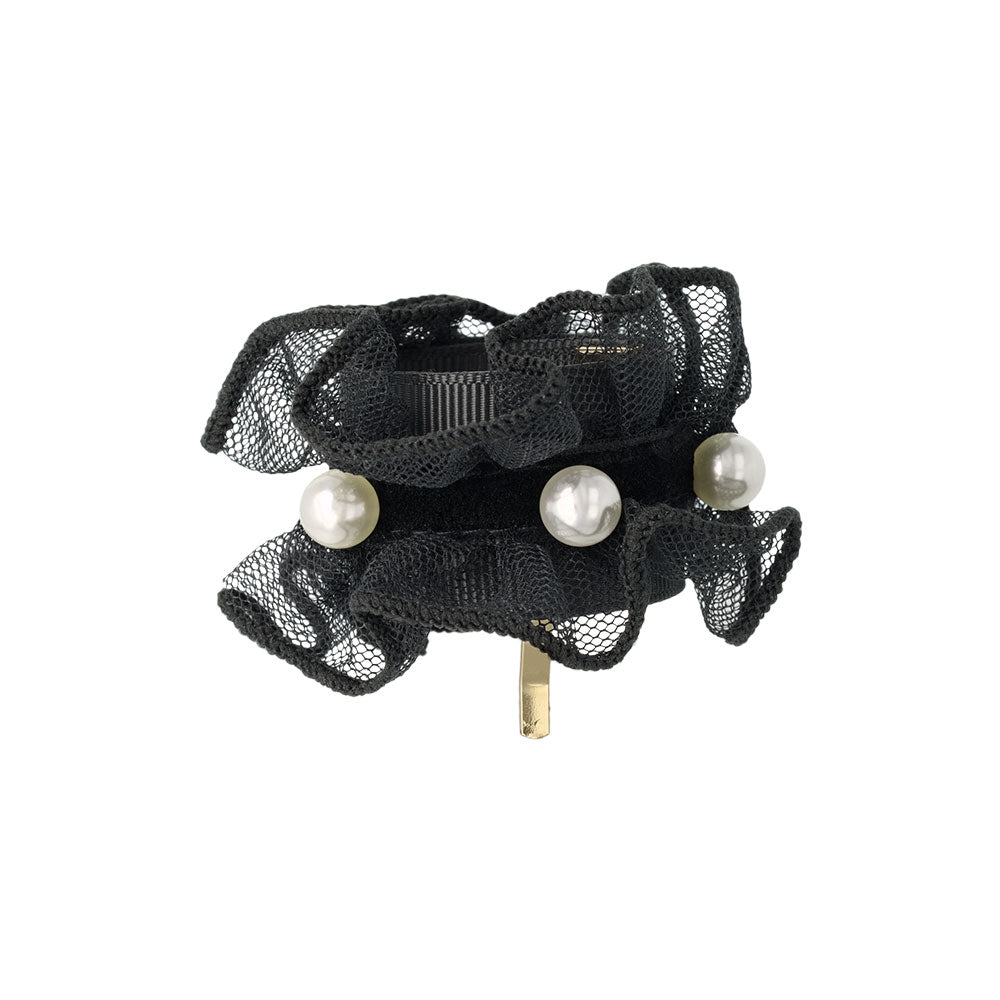 ヘアカフ クラップカフ チュールレース ベロア パール