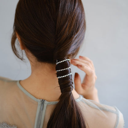 Classy ヘッドドレス ヘアピン ニッケルフリー メタル サークル ストーン 連爪 チェーン ヘアピン
