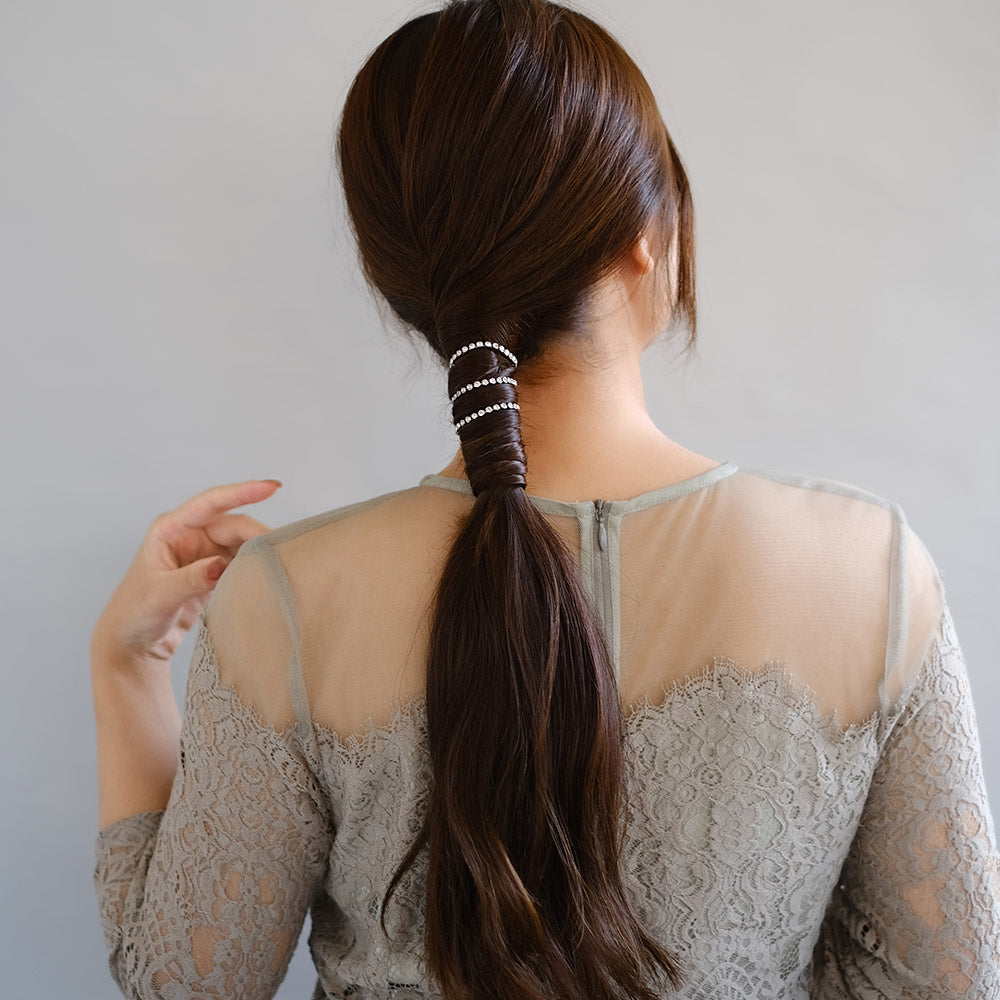 Classy ヘッドドレス ヘアピン ニッケルフリー メタル サークル ストーン 連爪 チェーン ヘアピン