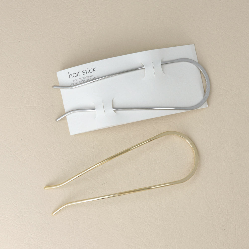 かんざし hair stick メタル U字 カーブ ヘアコーム ヘアスティック