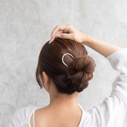 かんざし hair stick メタル U字 カーブ ヘアコーム ヘアスティック