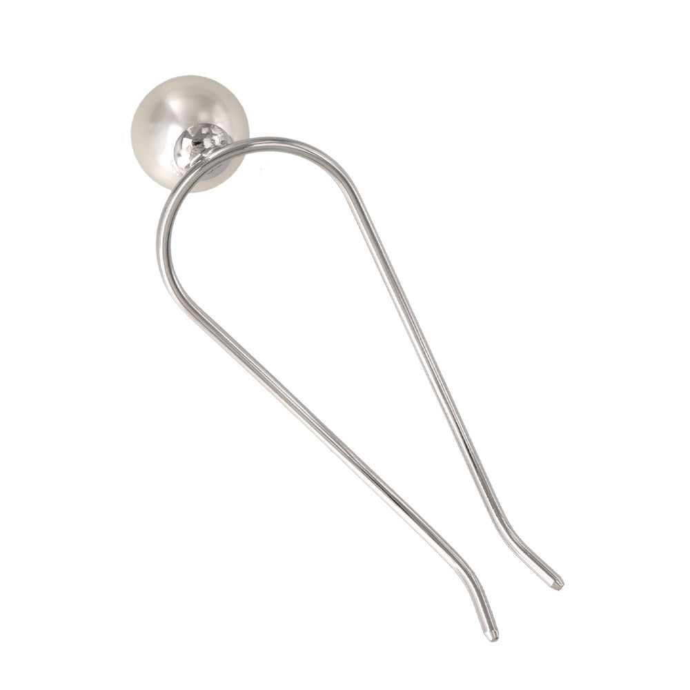 かんざし hair stick メタル ビッグ パール U字 カーブ ヘアコーム ヘアスティック