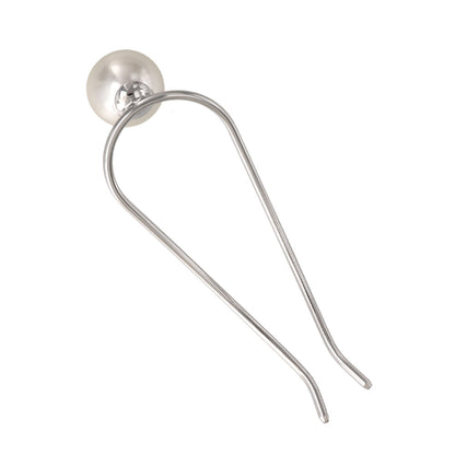 かんざし hair stick メタル ビッグ パール U字 カーブ ヘアコーム ヘアスティック