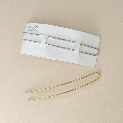 かんざし hair stick メタル スリム U字 カーブ ヘアコーム ヘアスティック